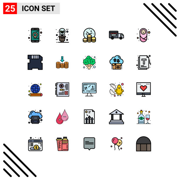 25填充线平面颜色的网站概念图片下载