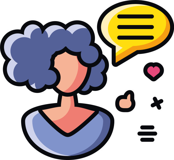 拥有社交网络图标的年轻女性图片下载