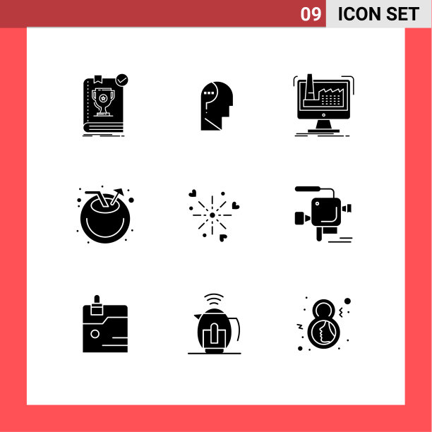 设置9商业固体象形文字包装果汁图片下载