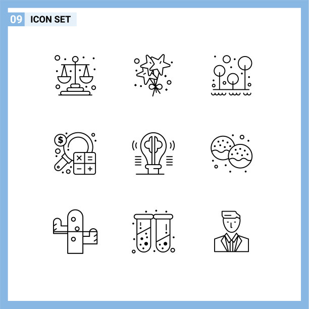 用户界面包9个基本轮廓大脑图片下载