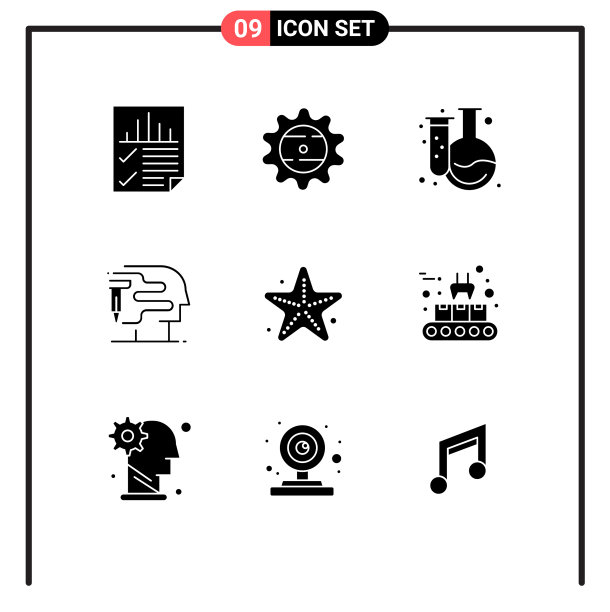 9。固体字形概念的网站，移动和图片下载