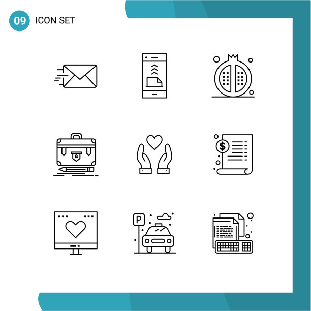 9 .用户界面轮廓包现代标识和图片下载