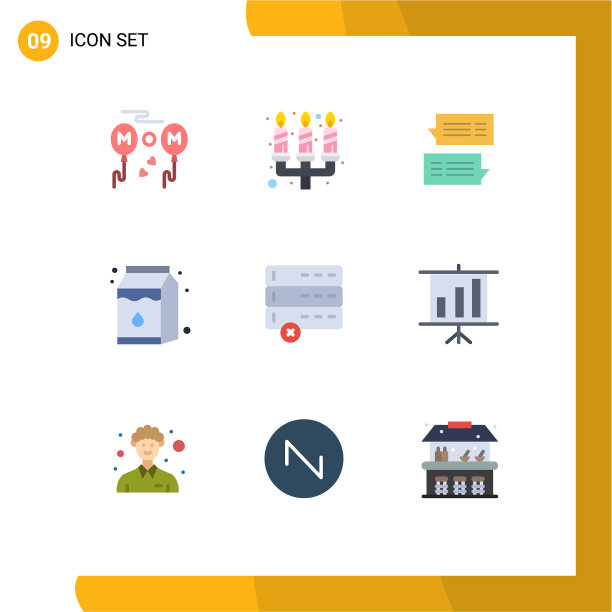 现代set 9 flat colors象形文字资料图片下载