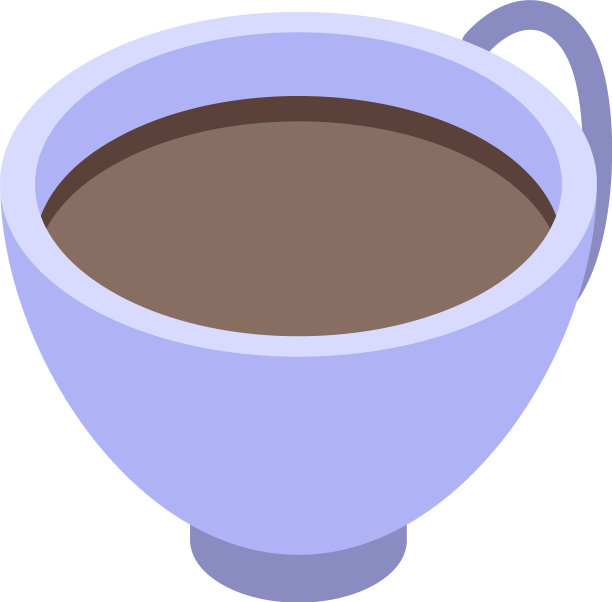 家庭办公室咖啡杯图标等距风格图片下载