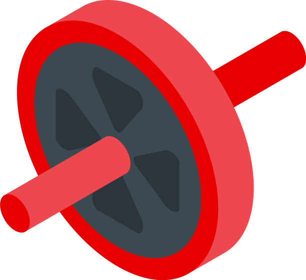 家庭训练腹肌车轮图标等距风格图片下载