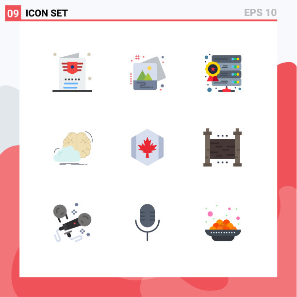 可编辑线包9个简单的平面颜色图片下载