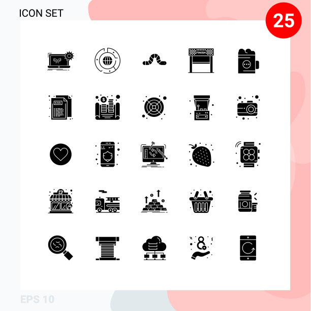 用户界面包25个基本立体字形图片下载