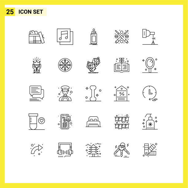 25个创意图标的现代符号和符号图片下载