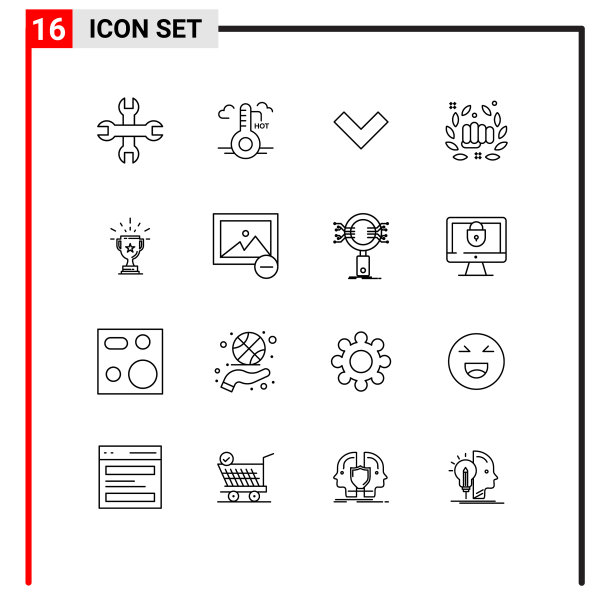 移动界面大纲集16个象形图图片下载