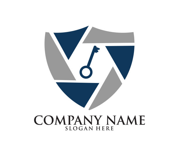 安全盾标志设计模板，矢量图标插图图片下载
