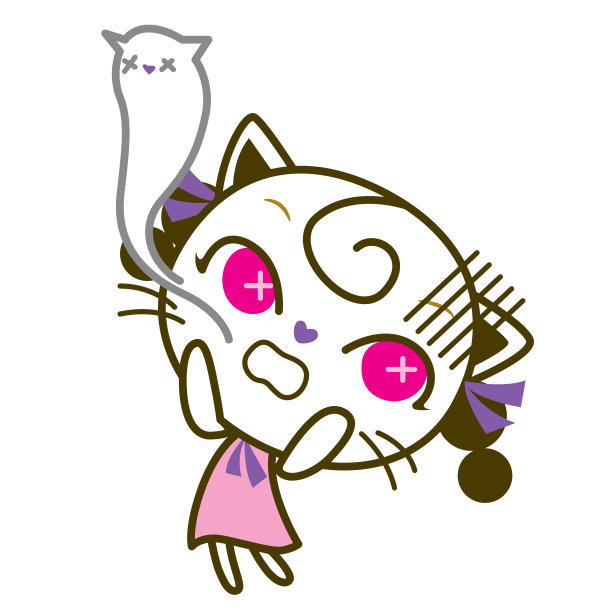 猫喵安静孤立，矢量插图图片下载