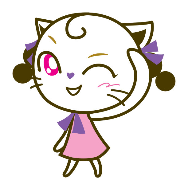 Kitty女孩角色，矢量插图图片下载