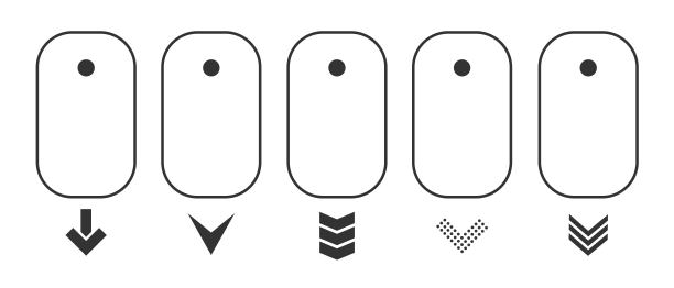 计算机鼠标上向下滚动的现代线性象形图。概念线图标向下滚动图片下载