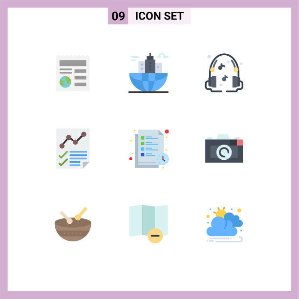 现代set 9 flat colors象形文字阅读图片下载