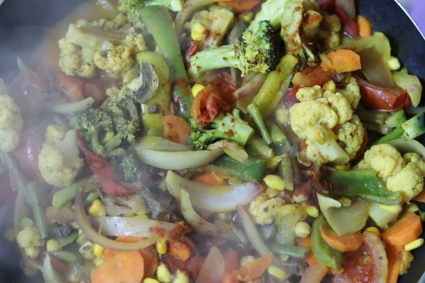 烹饪的新鲜蔬菜图片下载