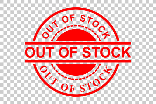 圈红色橡皮图章，无存货，在透明效果的背景图片下载