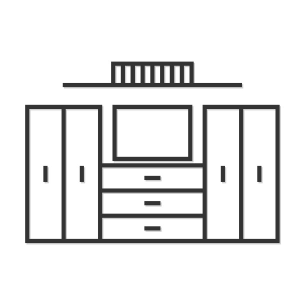 家具线条图标。矢量图图片下载