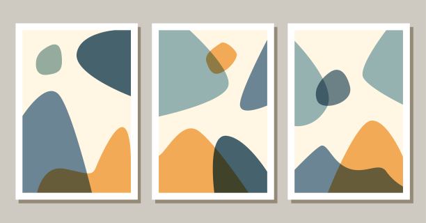 新潮的抽象形状的波西米亚海报。现代背景下的波希米亚美学。图片下载