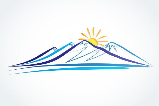 山太阳光图标商务名片向量图片下载