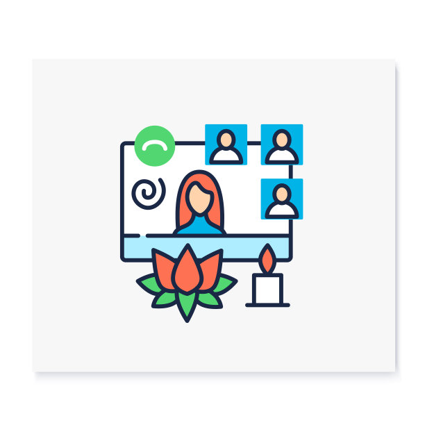 在线冥想移动彩色图标图片下载