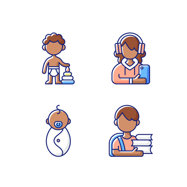 老化过程RGB颜色图标设置图片下载