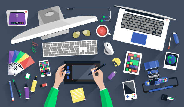 工作场所的设计师在平面设计图片下载