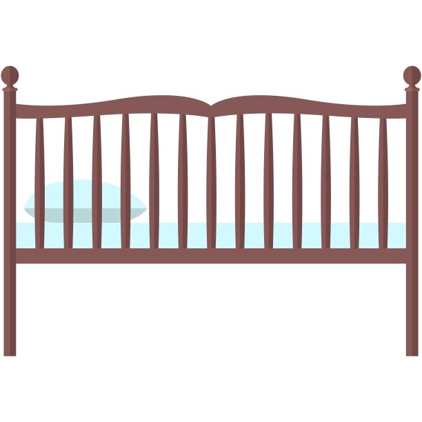 婴儿床矢量婴儿床图标孤立在白色图片下载