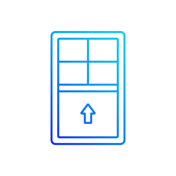 单悬挂窗口线性矢量图标图片下载