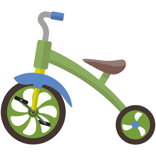 三轮车矢量婴儿自行车图标孤立在白色图片下载