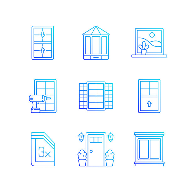 安装服务RGB颜色图标集图片下载