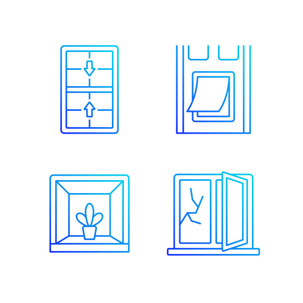 安装门窗RGB颜色图标集图片下载