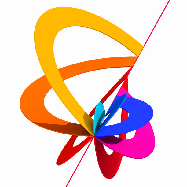 抽象的现代彩色雕塑。彩虹的概念。3 d渲染。图片下载