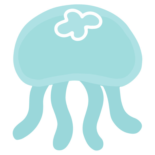 可爱的平色水母蓝色图片下载