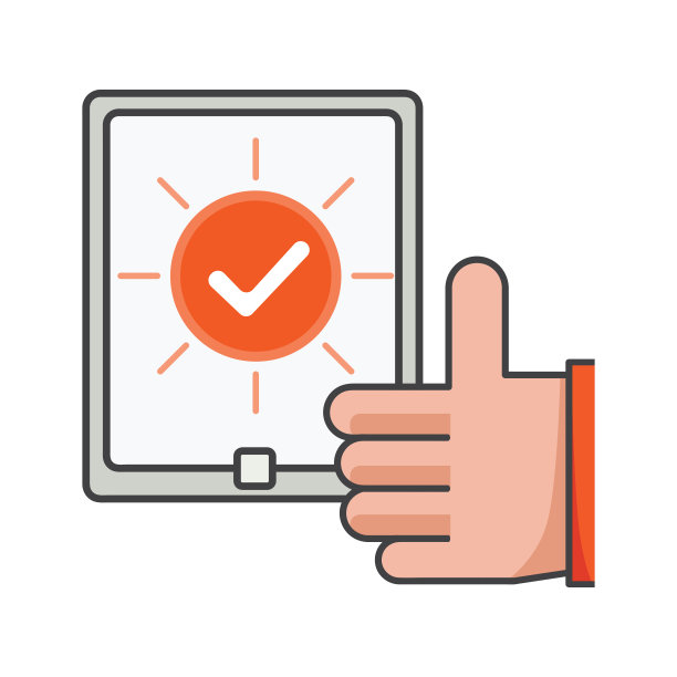 在带有勾选图标的智能手机上点赞。工作说明。平面向量的图标。可用于，图标设计元素，ui，网页，手机应用。图片下载