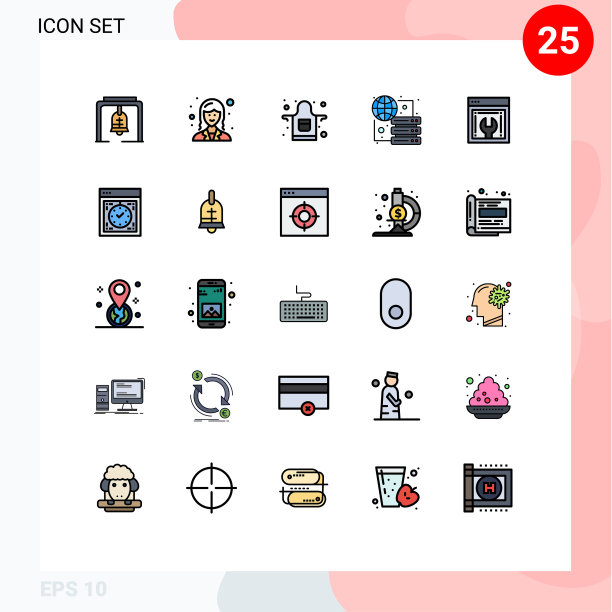 可编辑线包25简单填充线平图片下载