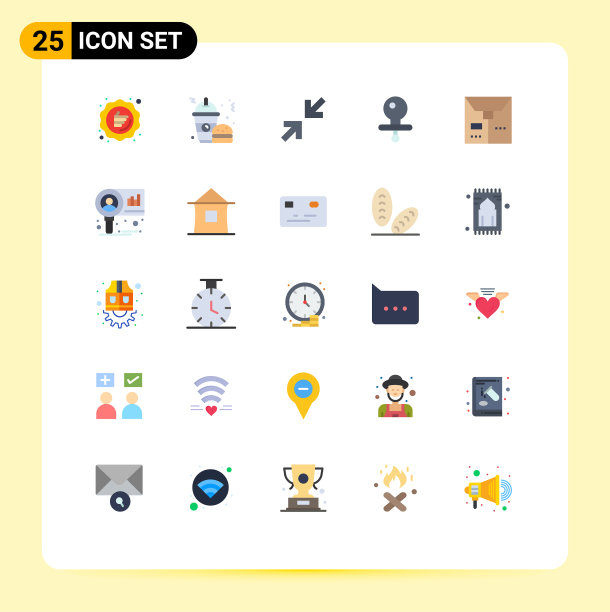 设置25个商业平面颜色包装包装图片下载