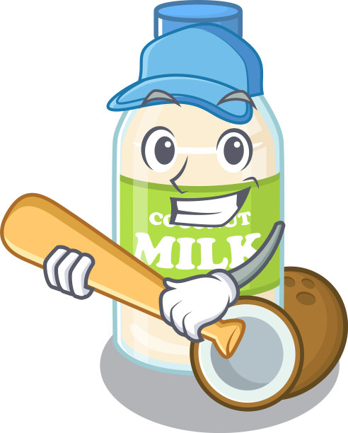 笑脸搞笑椰奶吉祥物设计图片下载