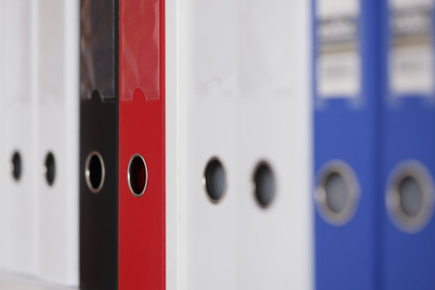 办公室许多文件文件夹的特写图片下载