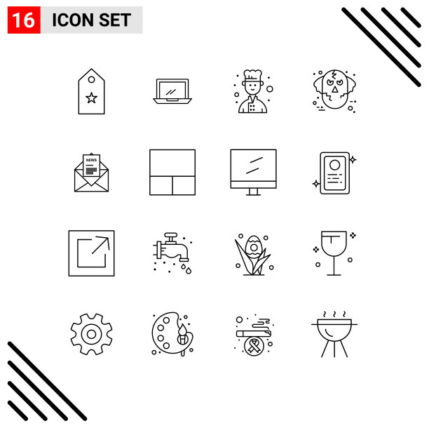 第16组勾勒出狼的标志和符号图片下载