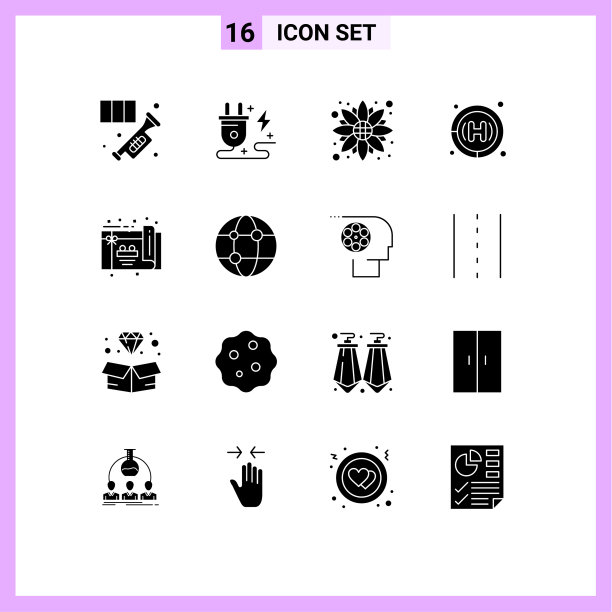 为聚会设置16个商业固定雕文包图片下载