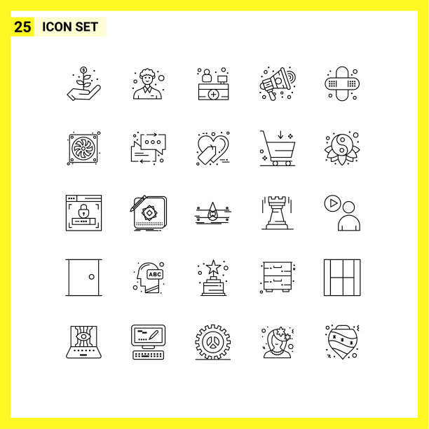 移动界面线设25个象形图图片下载