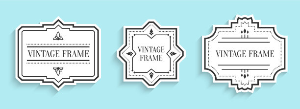 复古的白色标签剪纸集图片下载