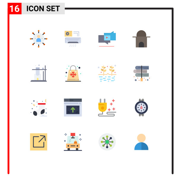 16个主题平色和可编辑的符号图片下载