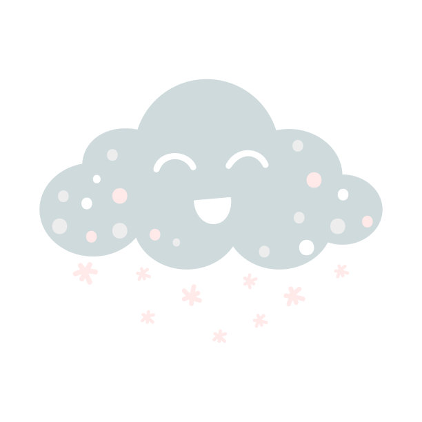 可爱的手绘云。波西米亚托儿所涂鸦图标。婴儿送礼，贺卡，孩子卧室装饰，生日聚会，纺织品的卡通剪纸。矢量图图片下载