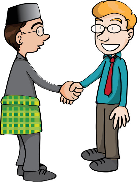 商业伙伴男女握手图片下载