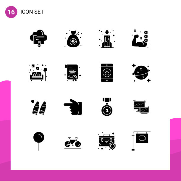 为沙发设置16个现代UI图标符号图片下载