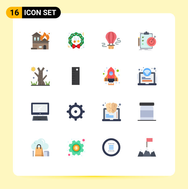 设置16个商业平面颜色包图片下载