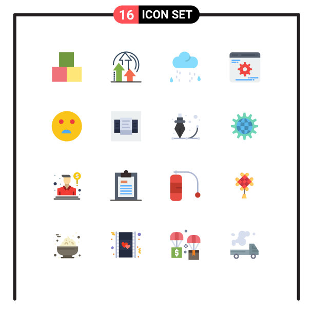 16组现代平面颜色的表情图片下载