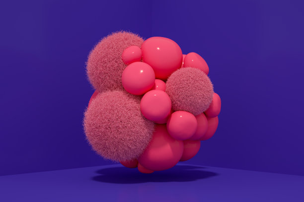 飞行雕刻球体石，3D抽象背景图片下载