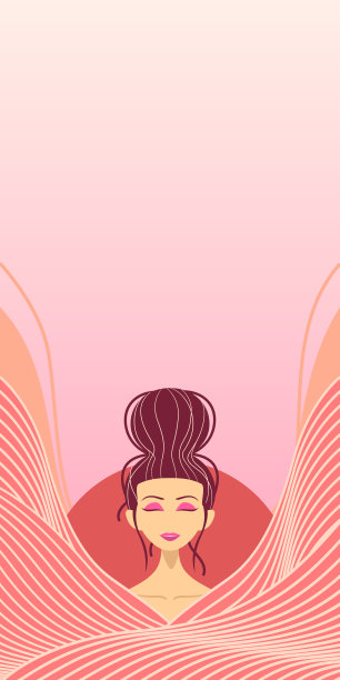 用抽象的背景线描绘女性。女人一天背景图片下载